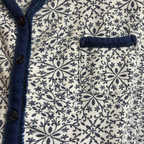 Celestial Dreams Elegant Blue and White Women's Large Pajama Set Comfy Cozy - Picture 2 of 5